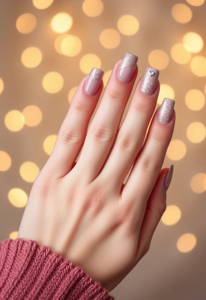 15 DIY Valentine's Nails That Are So Simple, You'll Want to Show Them Off! - 2. Glittery Love