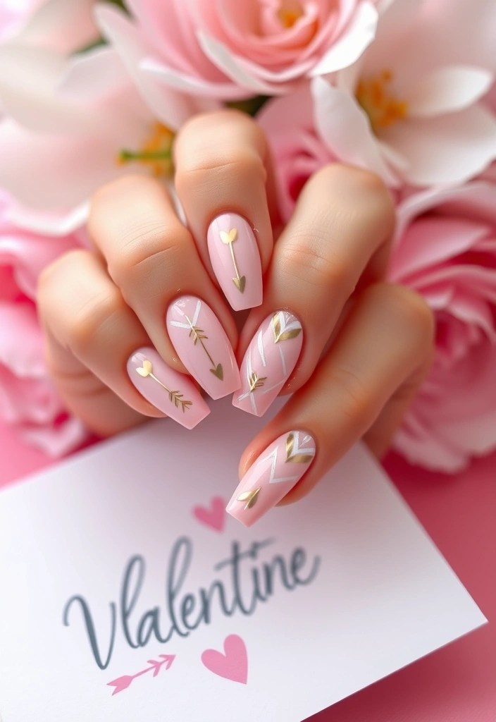 15 DIY Valentine's Nails That Are So Simple, You'll Want to Show Them Off! - 3. Cupid's Arrow