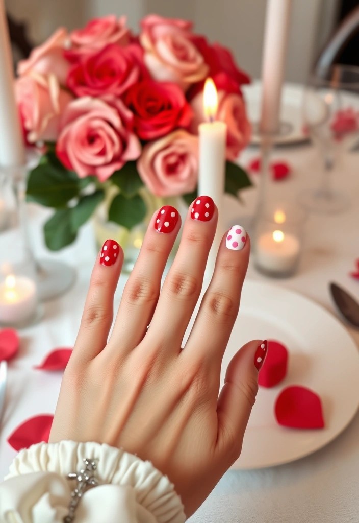 15 DIY Valentine's Nails That Are So Simple, You'll Want to Show Them Off! - 4. Dotted Delight
