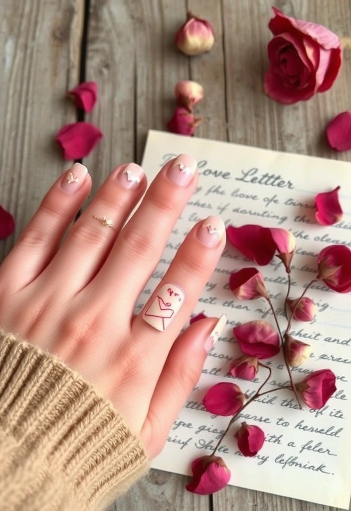 15 DIY Valentine's Nails That Are So Simple, You'll Want to Show Them Off! - 5. Love Letter Nails